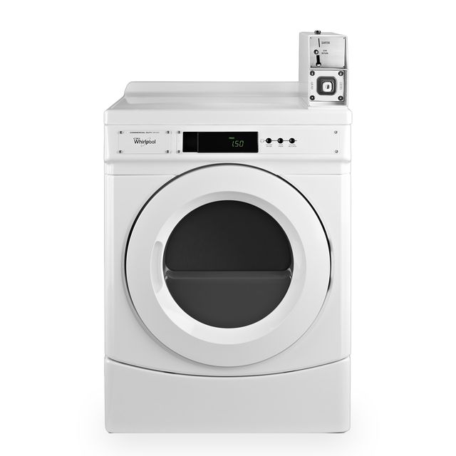 Whirlpool Commercial 6.7 Cu. Ft. Coin-Operated Electric Front-Load Dryer - White-0