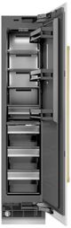 ZLINE Autograph Edition 18 in. 8.6 Cu. Ft. Right Hinge Column Freezer in White Matte with Graphite Gray Interior and Polished Gold Accents-1