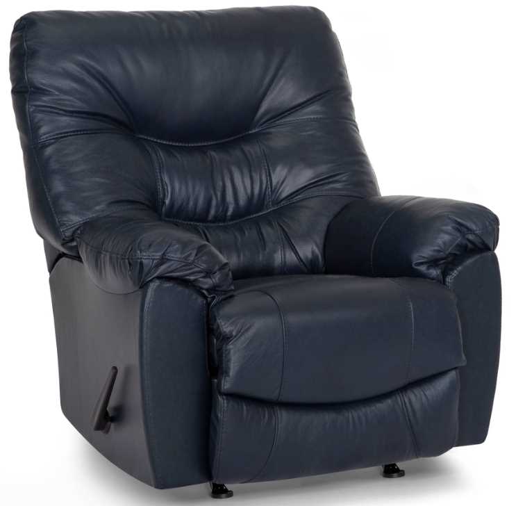 Franklin Trilogy Federica Navy Swivel Rocker Recliner Factory Direct Furniture Cleveland MS