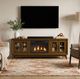 Elements International Santa Barbara Walnut 70" TV Console with 23" Fireplace Insert-1