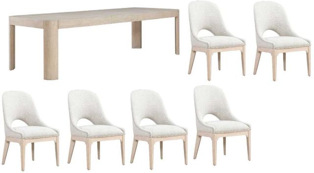 Liberty Furniture South Bend 7-Piece Cloud White/Gravel Rectangular Dining Set-0