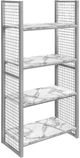Monarch Specialties Inc. Silver/White 96" Display Rack with 4 Adjustable Shelves-0