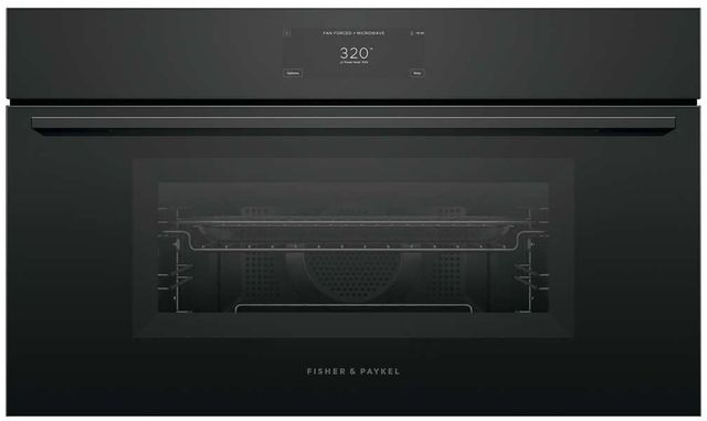 Fisher & Paykel Series 9 Minimal 30" Black Glass Compact Convection Speed Oven-0