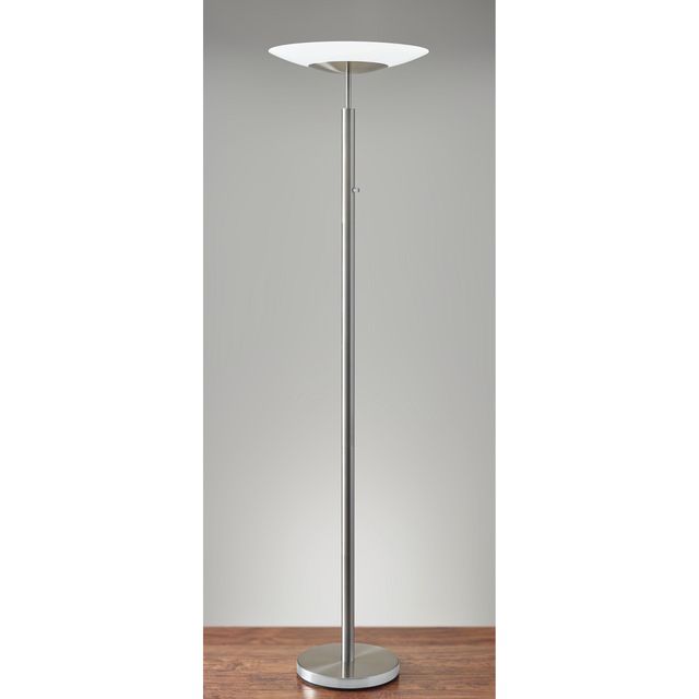 Adesso® Stellar Brushed Steel LED Torchiere-1