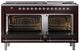 Ilve® Nostalgie II Noblesse 60'' Burgundy Pro Style Dual Fuel Range with Chrome Trim-1