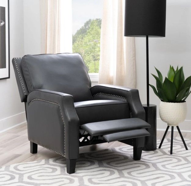 Powell® Portico Gray Manual Recliner-2