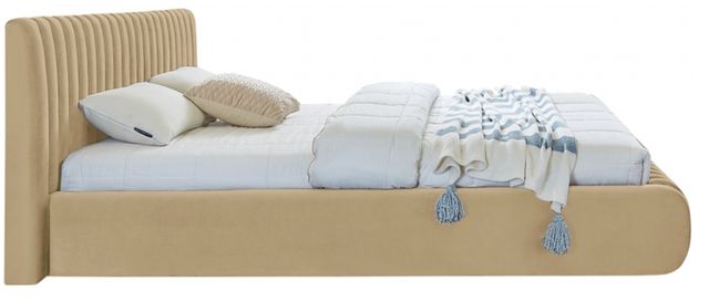 Meridian Furniture Nico Camel Velvet King Upholstered Panel Bed-2
