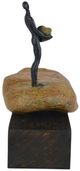 Currey & Company Man on Rock Bronze/Brown Small Sculpture-2