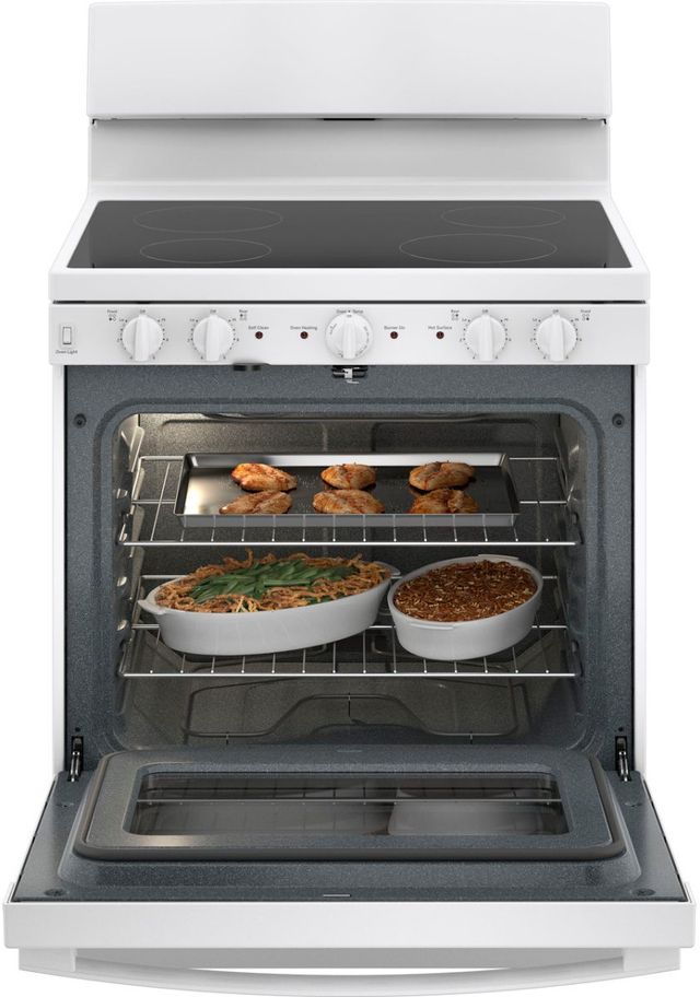 GE® 30" White Freestanding Electric Range-3