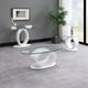 ACME Furniture Larry Glass Top End Table with White Base-4