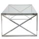 Sagebrook Home Glass Top Cocktail Table with Silver Base -1