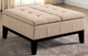 Furniture of America® Fazio Beige Ottoman-2