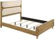 Coaster® Bennett Cream/Light Oak Queen Upholstered Panel Bed-0