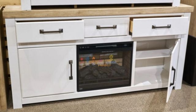 Signature Design by Ashley® Savonport Brown/White TV Stand with Electric Fireplace-2
