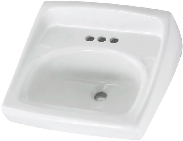 American Standard Lucerne® White Wall-Hung Sink for Exposed Bracket Support with 4" Centerset-1