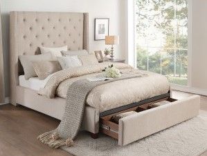 Mazin Furniture Fairborn Beige Eastern King Storage Bed-1