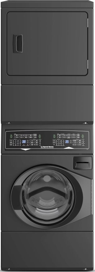 Speed Queen® SF7 Black Electric Stack Laundry, 3.5 Cu. Ft. Washer, 7.0 Cu. Ft. Dryer-0