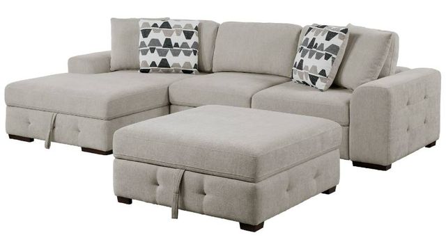 Homelegance® Raife 3-Piece Taupe Left-Arm Facing Sectional with Chaise and Ottoman-2