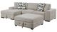Homelegance® Raife 3-Piece Taupe Left-Arm Facing Sectional with Chaise and Ottoman-2