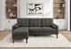 Monarch Specialties Inc. Dark Grey 85" Sofa Lounger and Reversible Chaise with 2 Pillows-1