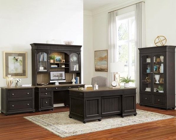 Riverside Furniture Regency Antique Oak/Matte Black Lateral File Cabinet-2