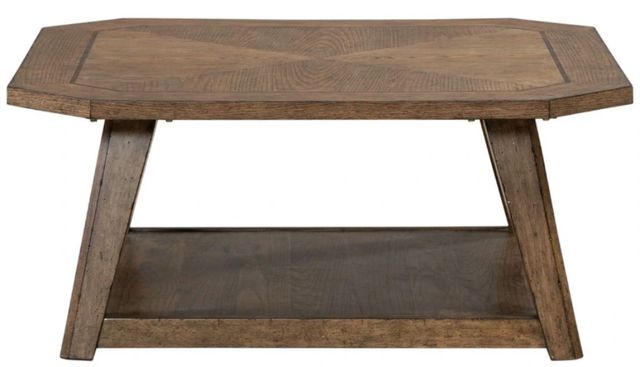 Liberty Furniture Carolina Park Amber Brown Octagonal Cocktail Table-2