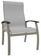 Telescope Casual Belle Isle Abalone/Storm Aluminum/Fabric Outdoor Sling Supreme Arm Chair with Chestnut Rustic Polymer Arm Accent-0