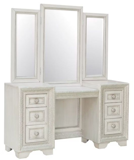 Pulaski™ Camila Cream 7-Drawer Vanity Table-1