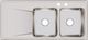 Elkay Lustertone® Classic Lustrous Satin 48" x 22" x 7-5/8" MR2-Hole Equal Double Bowl Drop-In Sink with Left Drainboard-1