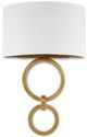 Currey & Company Bolebrook Contemporary Gold Leaf/Gesso White Wall Sconce-1