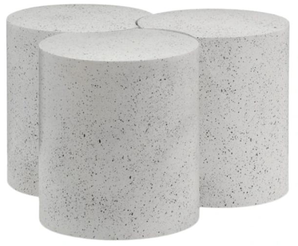 Meridian Furniture Dimple 3-Piece White 20'' Modular Nesting Coffee Table Set-0