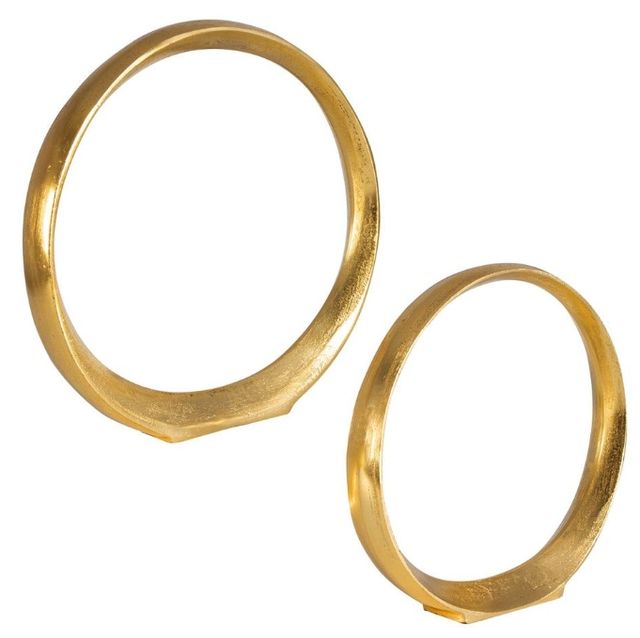 Uttermost® Jimena 2-Piece Gold Ring Sculptures Set-3