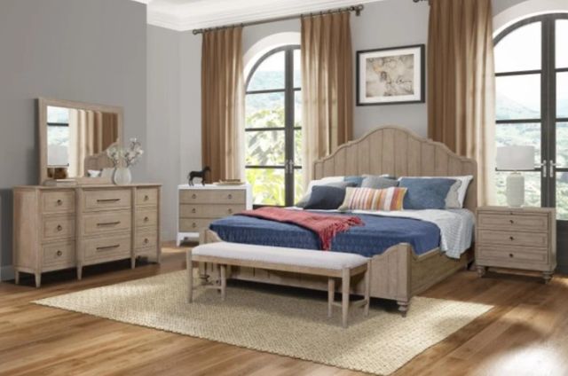 Bernards Citrus Heights Beige/Brown Bench-3