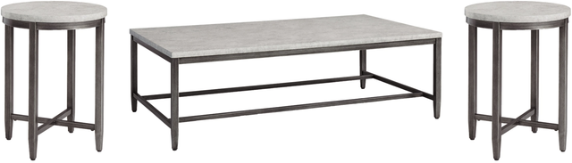 Signature Design by Ashley® Shybourne 3-Piece Gray/Aged Bronze Living Room Table Set-0