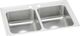 Elkay Lustertone® Classic Lustrous Satin 33" x 21-1/4" x 7-7/8" 2-Hole Equal Double Bowl Drop-In Sink-0