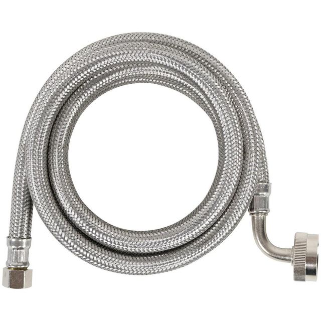6 ft. x 3/8 in. Stainless Steel Dishwasher Connector with Elbow-0