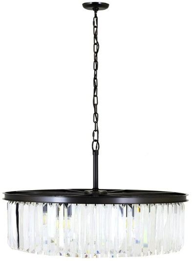 YHD White Wing Satin Black 8-Light Chandelier-2