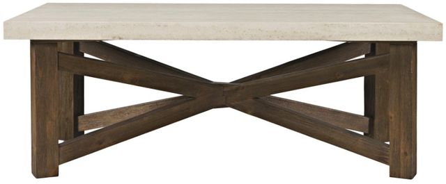 Jofran Inc. Sierrafina Beige Rectangular Coffee Table with Cortado Base-1