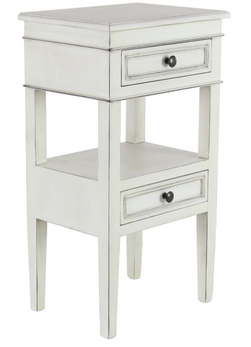 Deco Marche White 2-Drawer Accent Table-0