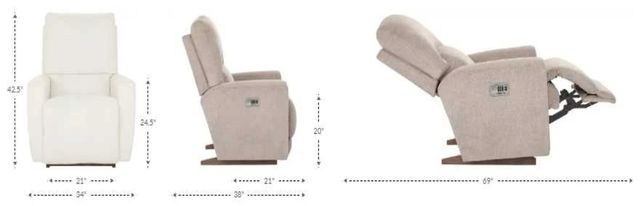 La-Z-Boy® Cassian Walnut Power Rocking Recliner with Headrest-2