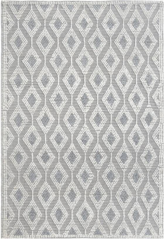 KAS Rugs Chloe Ivory Grey Trellis 5'x7' Area Rug-0