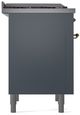 Ilve® Nostalgie II Series 36" Blue Grey Pro Style Dual Fuel Range-3