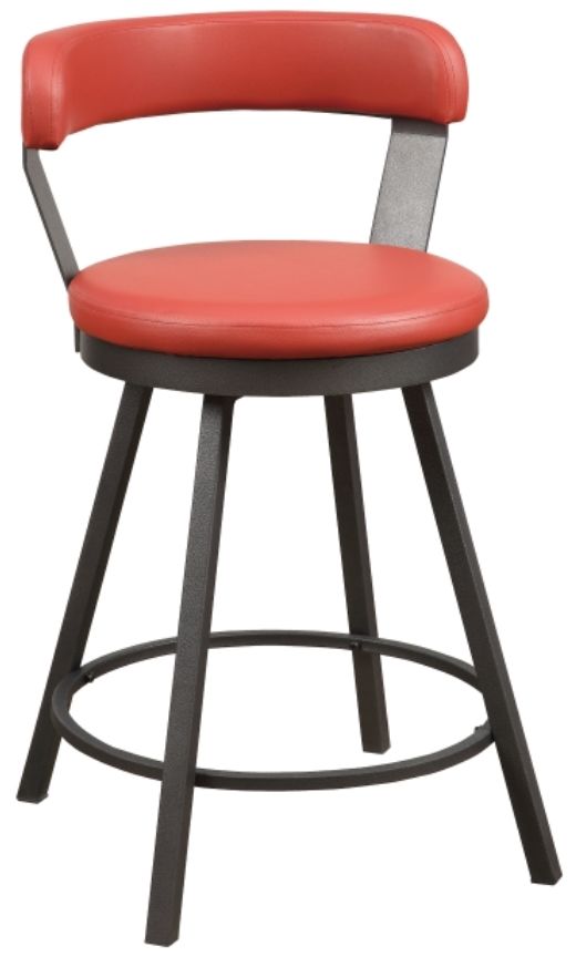 Homelegance® Appert Dark Gray/Red Swivel Counter Height Chair-0