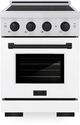 ZLINE Autograph Edition Paramount 24" Stainless Steel Pro Style Induction Range with White Matte Door and Matte Black Accents-0