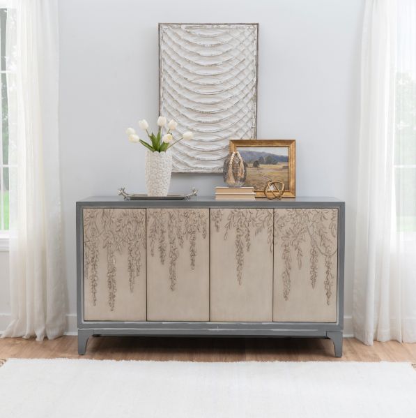 Coast2Coast Home™ Cragen Antique White/Gray Credenza-1