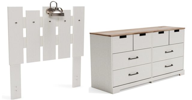 Signature Design by Ashley® Vaibryn 2-Piece White Full Panel Headboard Set-0