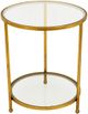 Zeugma Imports Glass Top Side Table with Gold Base-1