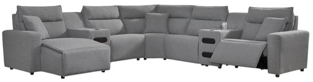 Signature Design by Ashley® Modmax II 7-Piece Pepper/Salt Left-Arm Facing Power Reclining Sectional and Chaise with Console-0