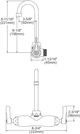 Elkay Chrome Foodservice 3-8" Adjustable Centers Wall Mount Faucet with 4" Gooseneck Spout-1