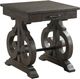 Elements International Stone Smokey Dark Ash Square Side Table-0